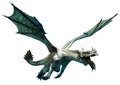 White dragon flying