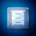 White Drawer with documents icon isolated on blue background. Archive papers drawer. File Cabinet Drawer. Office Royalty Free Stock Photo