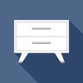 White drawer icon, flat style