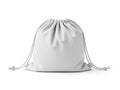 White drawstring bag isolated on white background Royalty Free Stock Photo