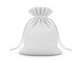 White drawstring bag isolated on white background Royalty Free Stock Photo