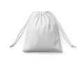 White drawstring bag isolated on white background Royalty Free Stock Photo