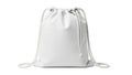 White drawstring bag isolated on white background Royalty Free Stock Photo