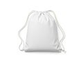 White drawstring bag isolated on white background Royalty Free Stock Photo