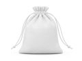 White drawstring bag isolated on white background Royalty Free Stock Photo
