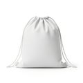 White drawstring bag isolated on white background Royalty Free Stock Photo