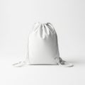 White drawstring bag isolated on white background Royalty Free Stock Photo
