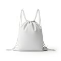White drawstring bag isolated on white background Royalty Free Stock Photo