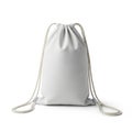White drawstring bag isolated on white background Royalty Free Stock Photo