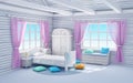 White dream bedroom Royalty Free Stock Photo
