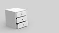 White dresser. Gray background. 3d render Royalty Free Stock Photo