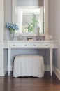 White dressing table with mirror