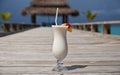 White drink at aholiday resort Royalty Free Stock Photo