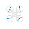 White drone quadrocopter view from above Royalty Free Stock Photo