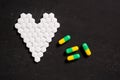 White drug heart shape