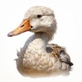 Realistic Portrait Of A White Duck On White Background Royalty Free Stock Photo