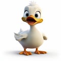 Detailed 3d Duck Animation: Pixar-style Character Design Royalty Free Stock Photo