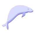 White dugong icon isometric vector. Sea animal