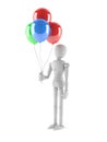 White dummy with balloons