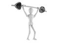 White dummy with barbell