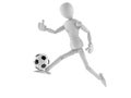 White dummy play soccer