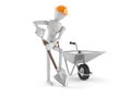 White dummy with wheelbarrow