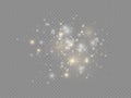 White dust sparks and star, light effect. Royalty Free Stock Photo