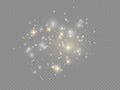 White dust sparks and star, light effect. Royalty Free Stock Photo