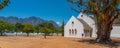 White Dutch Reformed Church in Franschhoek, South Africa Royalty Free Stock Photo