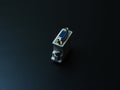 White dvi-vga connector on dark background. Royalty Free Stock Photo