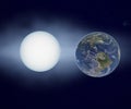 white dwarf star with planet earth have similar size