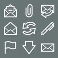 White e-mail web icons Royalty Free Stock Photo