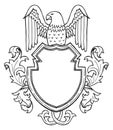A white eagle is on a black shield Royalty Free Stock Photo