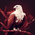 White eagle, emblem, sign, poster, t shirt. Generative AI Royalty Free Stock Photo