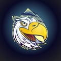 White eagle portrait vector logo design