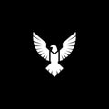 White Eagle With Spread Wings Front View Geometric Logo Design Vector Royalty Free Stock Photo