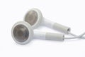 White earphones isolated on white background with clipping path Royalty Free Stock Photo