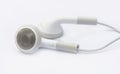 White earphones isolated on white background with clipping path Royalty Free Stock Photo