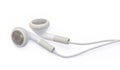 White earphones isolated on white background with clipping path Royalty Free Stock Photo