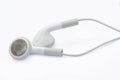 White earphones isolated on white background with clipping path Royalty Free Stock Photo