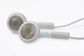 White earphones isolated on white background with clipping path Royalty Free Stock Photo