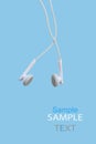 White earphones for using digital music or smart phone (clipping path).
