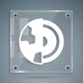 White Earth core structure crust icon isolated on grey background. Square glass panels. Vector Royalty Free Stock Photo