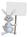 White Easter bunny sign