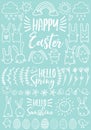 White Easter doodles, vector set