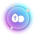 White Easter egg icon isolated on white background. Happy Easter. Blue and purple gradient circle background. Vector Royalty Free Stock Photo