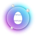 White Easter egg icon isolated on white background. Happy Easter. Blue and purple gradient circle background. Vector Royalty Free Stock Photo