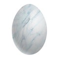 White Easter egg isolated on white background. Gray marble pattern in vintage style. Elegance hand painted decoration. Royalty Free Stock Photo