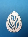 White Easter egg. Paper cutting Royalty Free Stock Photo