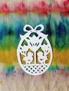 White Easter egg. Paper cutting Royalty Free Stock Photo
